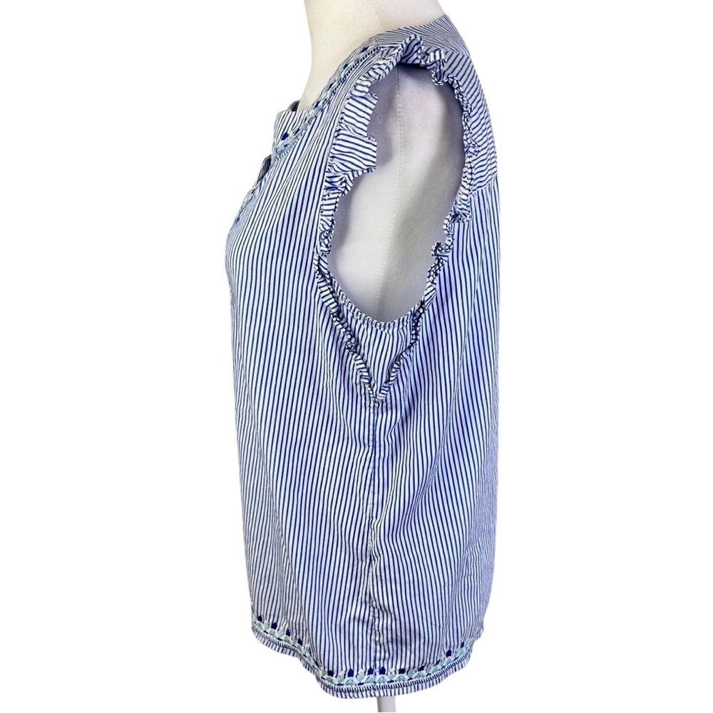 Vineyard Vines Blue and White Embroidered Blouse Size XS - Picture 4 of 10
